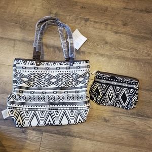 Reversible Tote and Pouch - Rio Weave Design